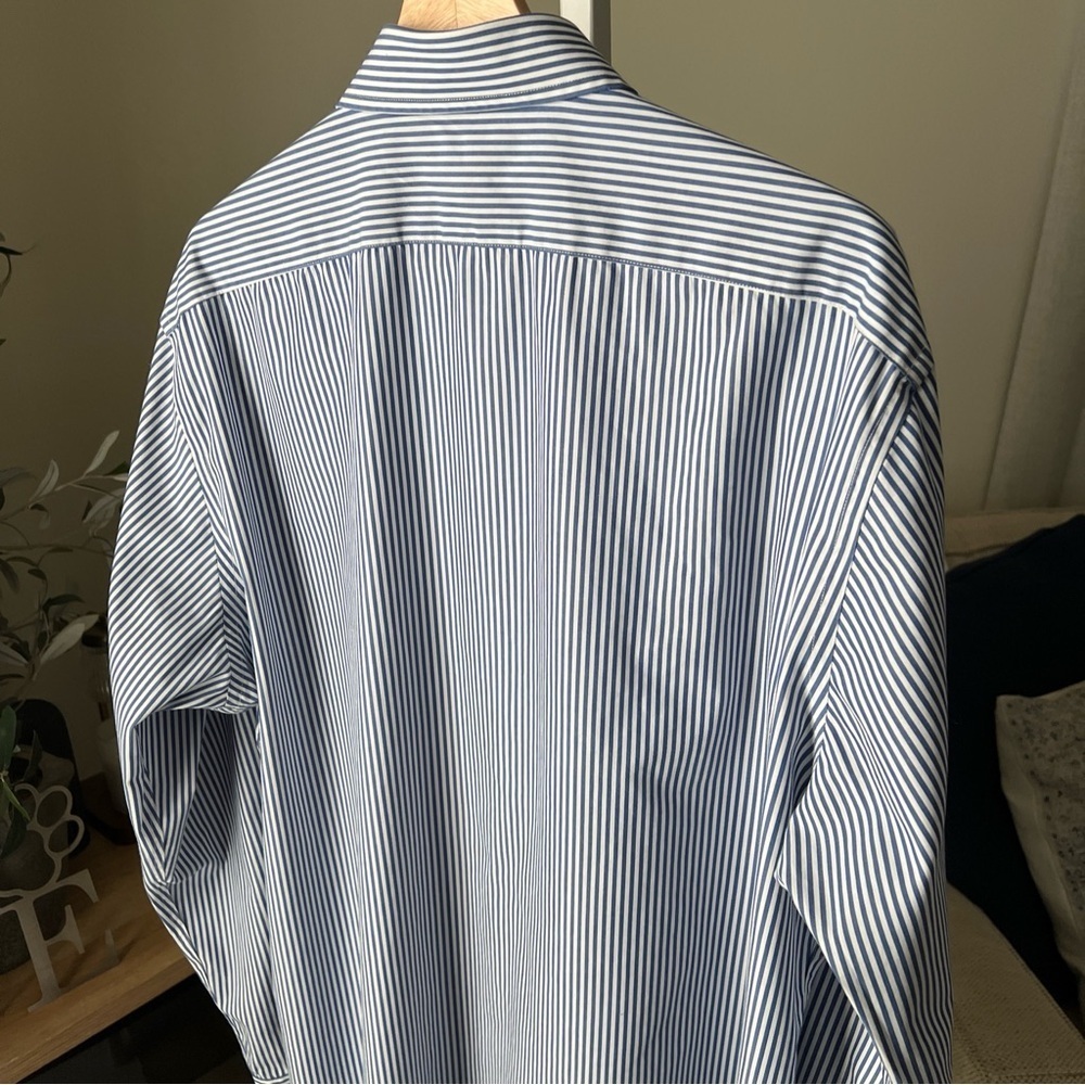Ralph Lauren Classic Men’s Blue/white Striped L/S Button Up 17, 36/37 - Picture 8 of 10